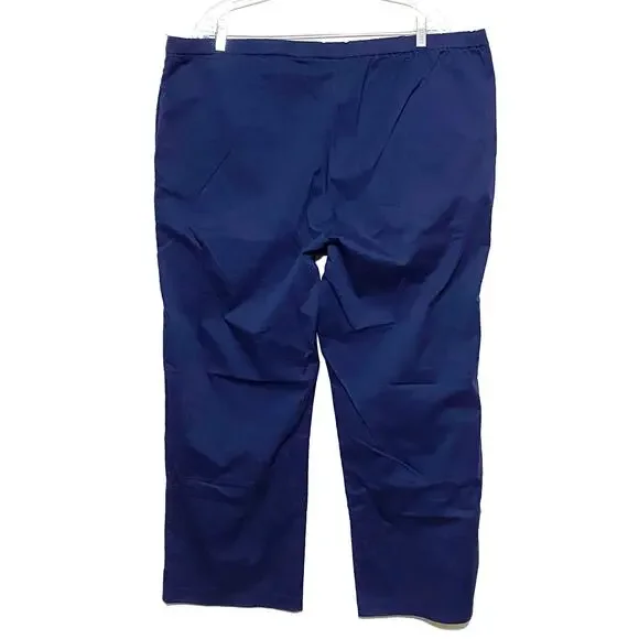 Coldwater Creek Navy Blue Pants Pull On Front Tie Pockets Womens Plus 1X 16W 18W - Picture 3 of 8
